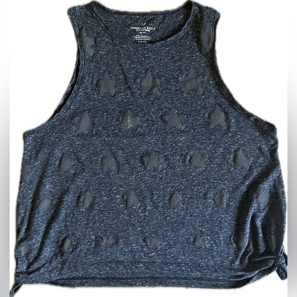 American Eagle Outfitters Tops - American Eagle Outfitters Star Patterned Navy/Dark Gray Muscle Tee. Size Small